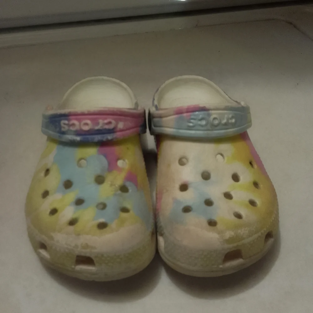 CROCS Yellow and Pink Sandals‎ with Ventilation Holes